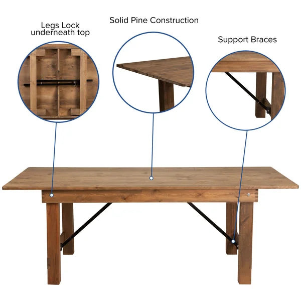 Pine Folding Farm Table